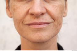 Head Woman White Slim Wrinkles